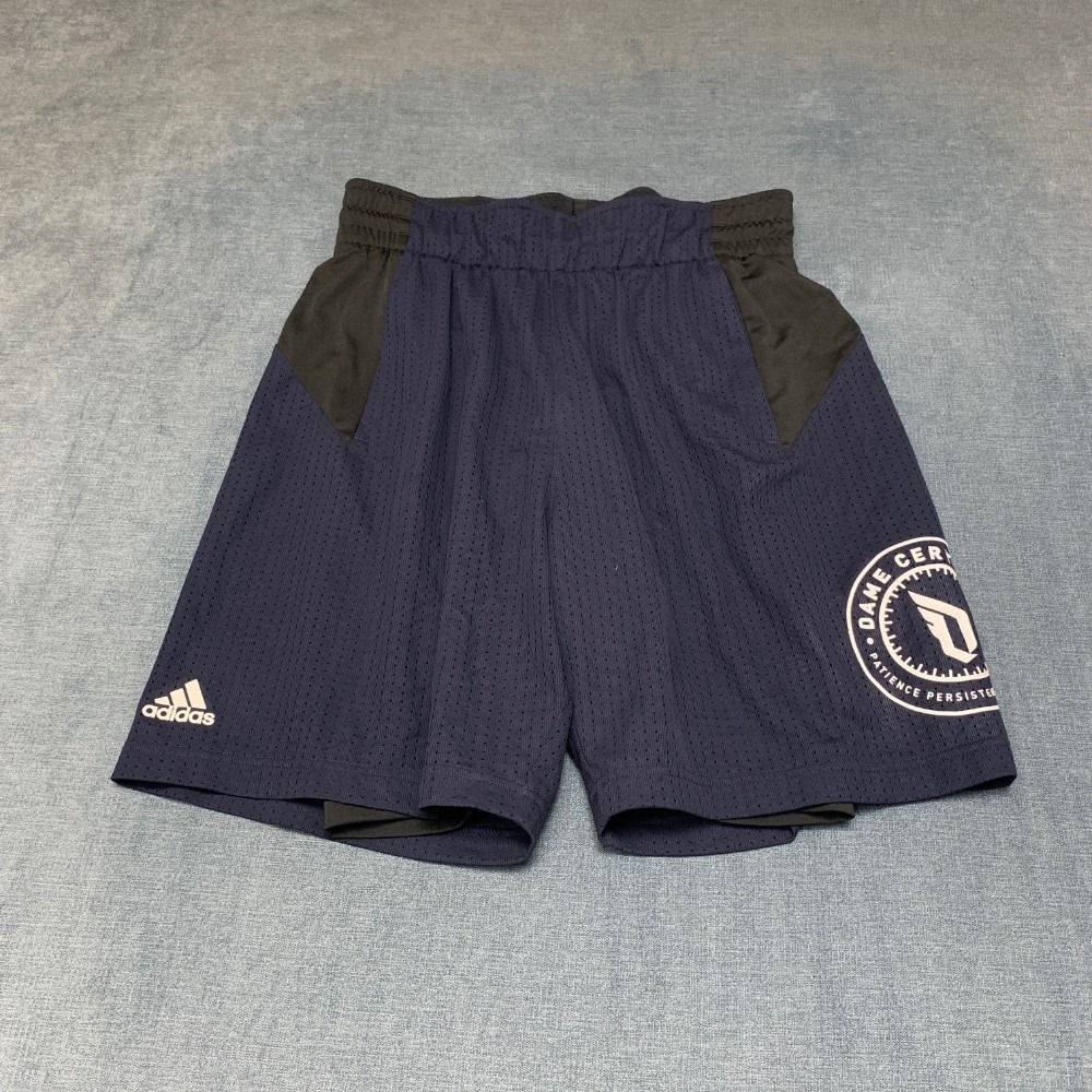 Adidas Basketball Shorts Mens Medium Navy Blue 3-Stripes Drawstring Performance
